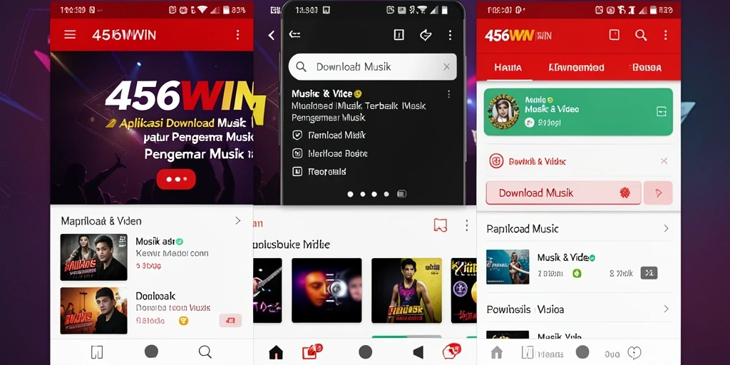 Tampilan antarmuka 456WIN yang modern dan menarik untuk Download Musik.