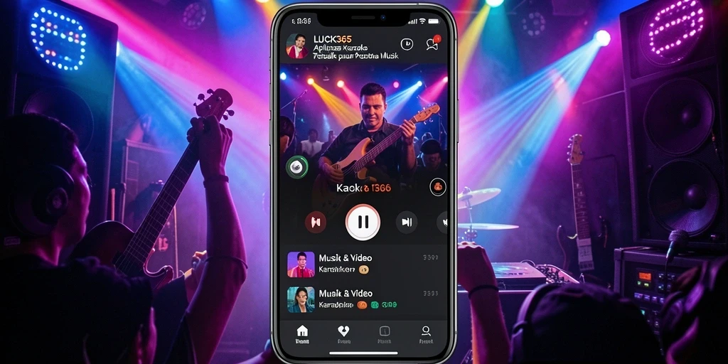 Antarmuka LUCK365 yang menarik untuk pengalaman Karaoke.