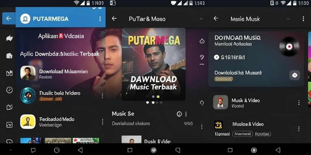 Tampilan antarmuka PUTARMEGA untuk Download Musik yang user-friendly.