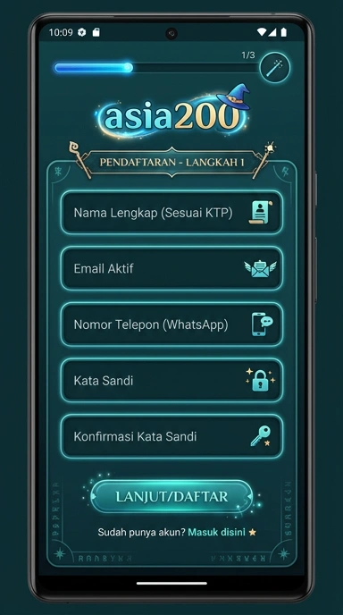 Tampilan halaman daftar asia200